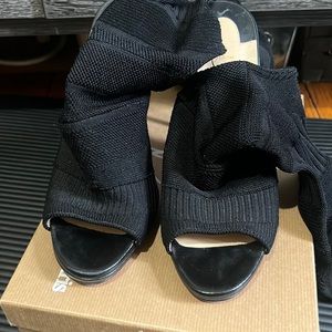 Christian Louboutin knee hi black sweater boots size 39